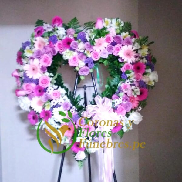 CORONA DE CORAZÓN FUNEBRE F16