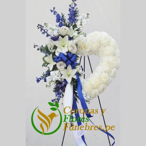 Corona funebre corazon para hombre F37