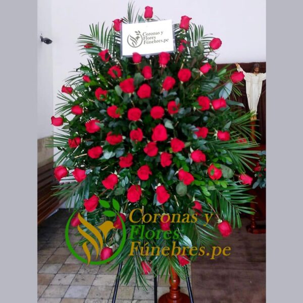 Lágrima Fúnebre Grande Rosas Rojas F62